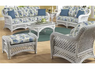 White Wicker Furniture Set of 6 Lanai