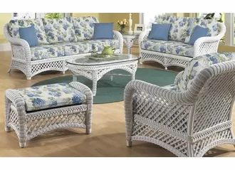 White Wicker Furniture Set of 6 Lanai